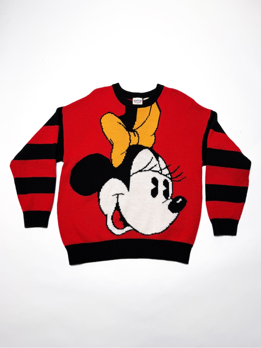 Vintage Late 1980s/Early 1990s Disney Store Minnie Mouse Striped Knit Sweater